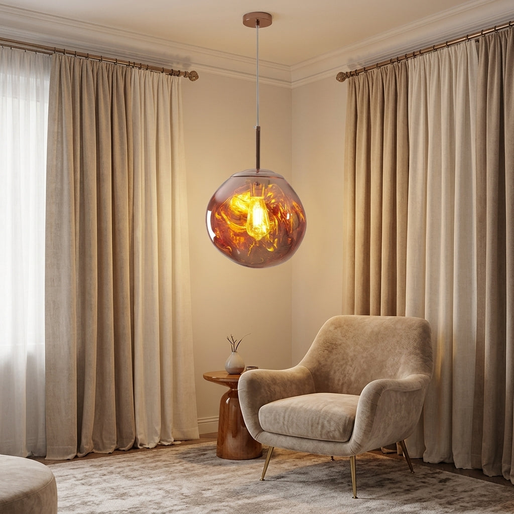 Suspension Acrylique Irrégulière LED Ø20 28 38 cm Doré Argenté Rose Salon