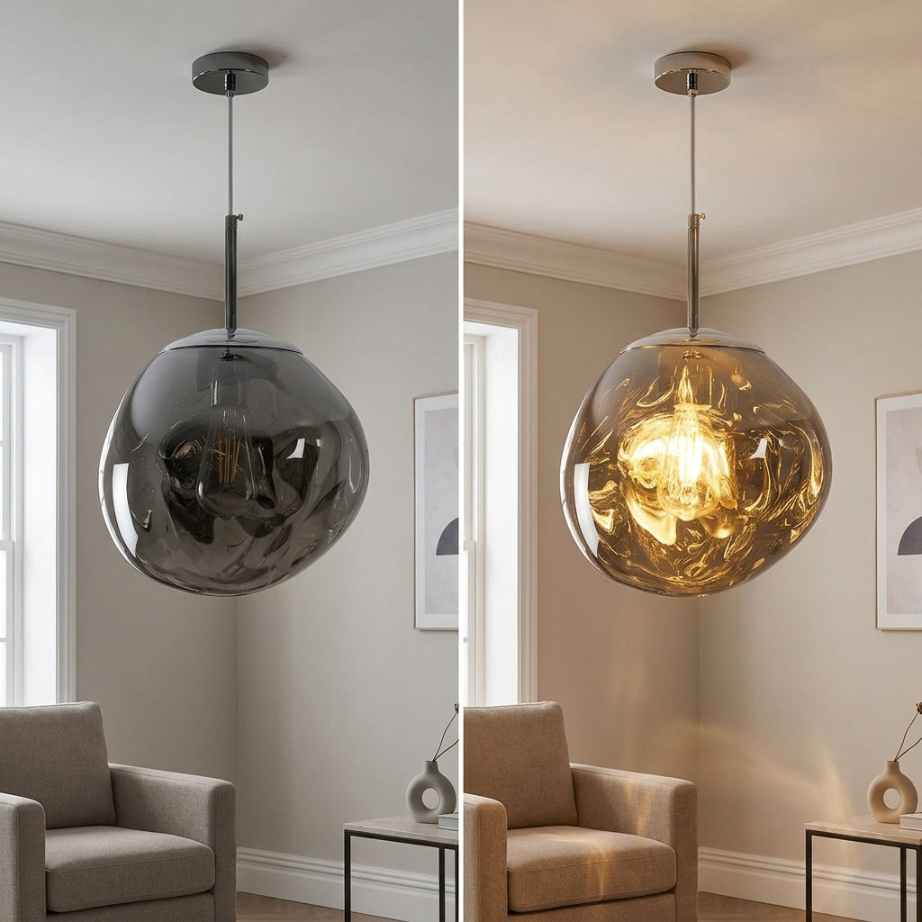 Suspension Acrylique Irrégulière LED Ø20 28 38 cm Doré Argenté Rose Salon