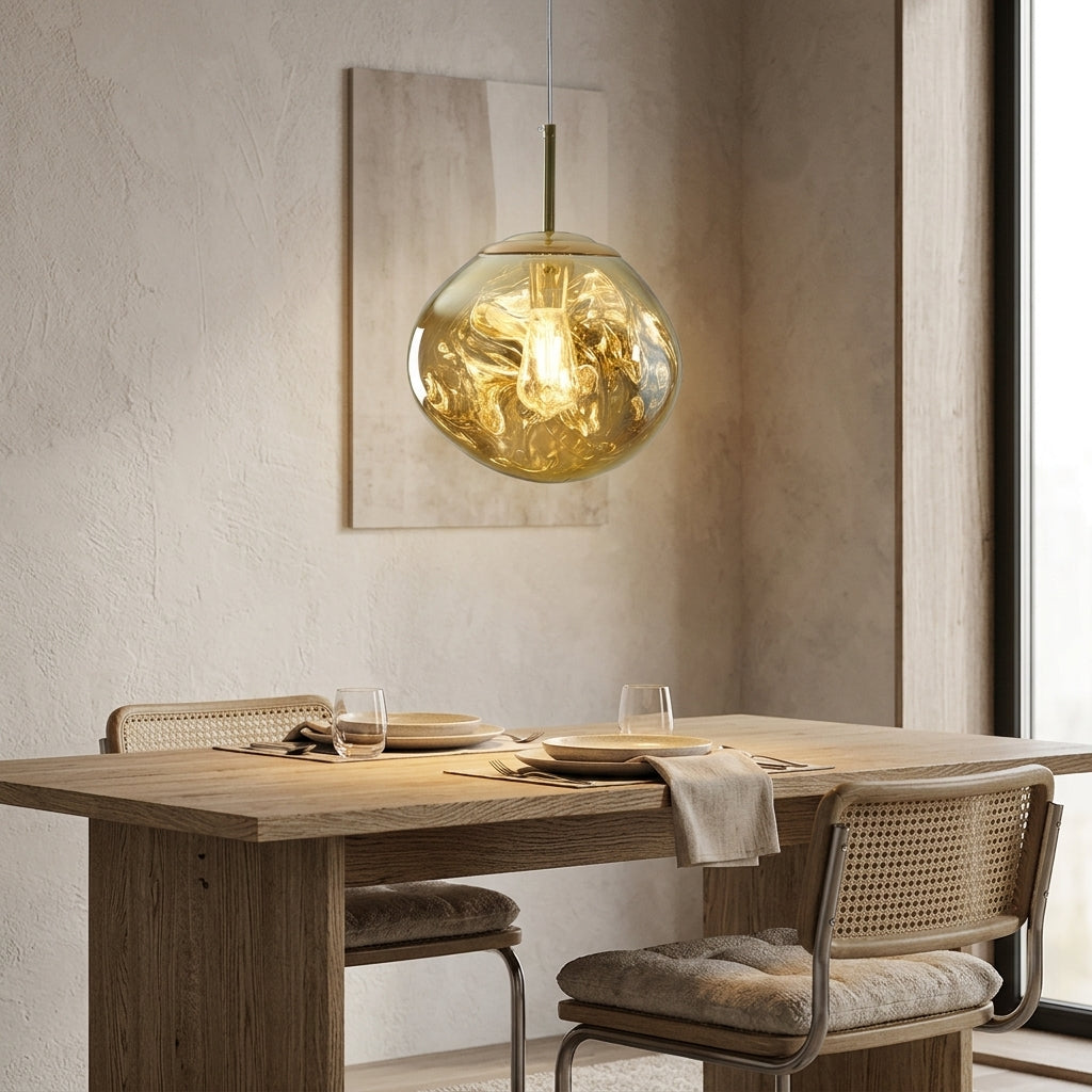 Suspension Acrylique Irrégulière LED Ø20 28 38 cm Doré Argenté Rose Salon