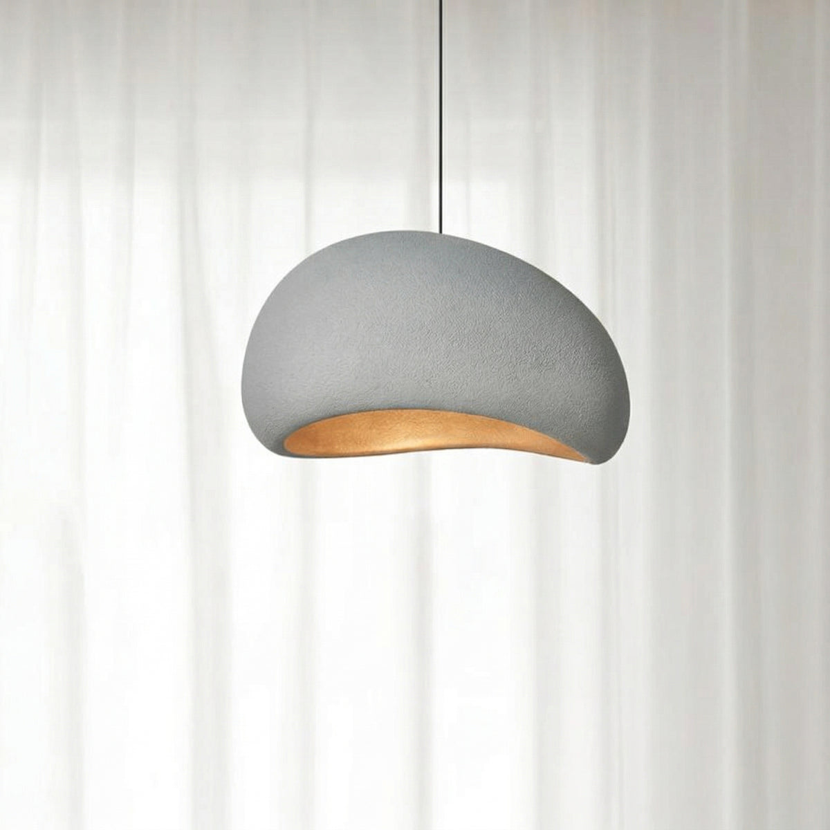 Suspension Japonaise Minimaliste LED Blanche Gris Ø40 50 60 cm Salon Chambre