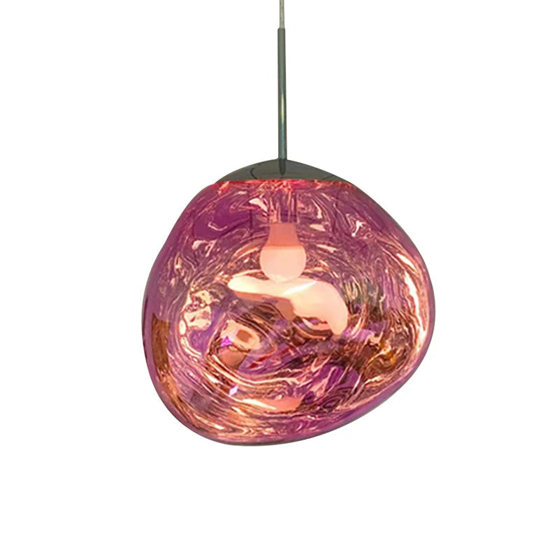 Suspension Acrylique Irrégulière LED Ø20 28 38 cm Doré Argenté Rose Salon